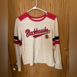 Colosseum Chicago Blackhawks Women’s Long Sleeve Hockey Tee | Red Black sz S NHL